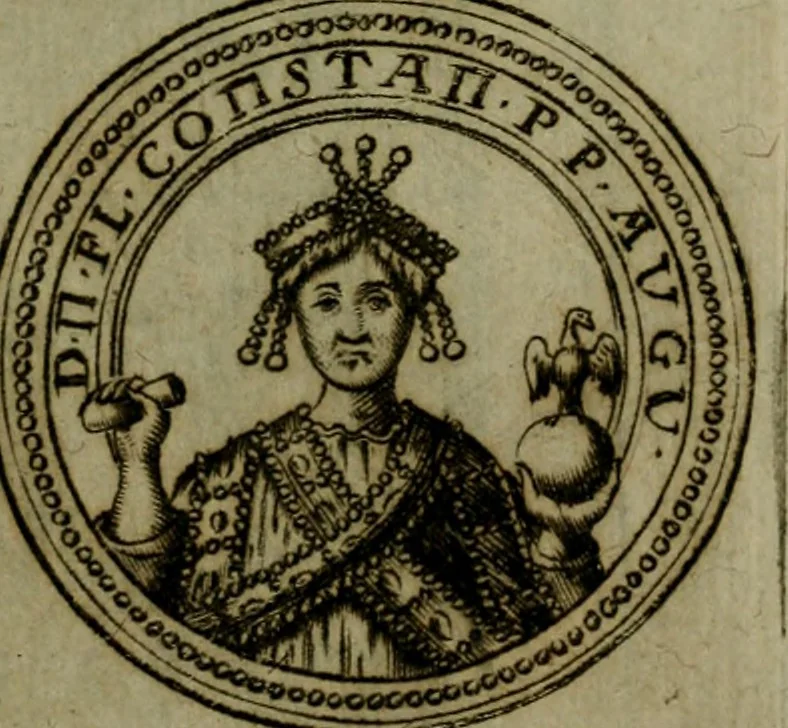 An illustration from Octauij Ferrarij Analecta de re vestiaria, siue, Exercitationes ad Alberti Rubenij Commentarium de re vestiaria, & lato clauo : accessit Dissertatio de veterum lucernis sepulchralibus, 1670, leaf 92