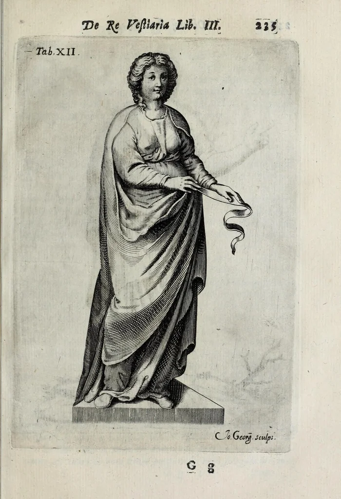 An illustration from Octavii Ferrari de re vestiaria, libri septem : quatuor postremi nunc primum prodeunt : reliqui emendatiores & auctiores .., 1654, leaf 269