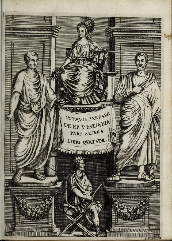 An illustration from Octavii Ferrari de re vestiaria, libri septem : quatuor postremi nunc primum prodeunt : reliqui emendatiores & auctiores .., 1654, leaf 297
