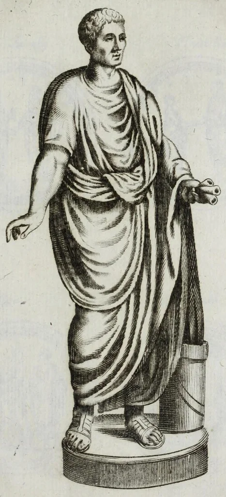 An illustration from Octavii Ferrari de re vestiaria, libri septem : quatuor postremi nunc primum prodeunt : reliqui emendatiores & auctiores .., 1654, leaf 37