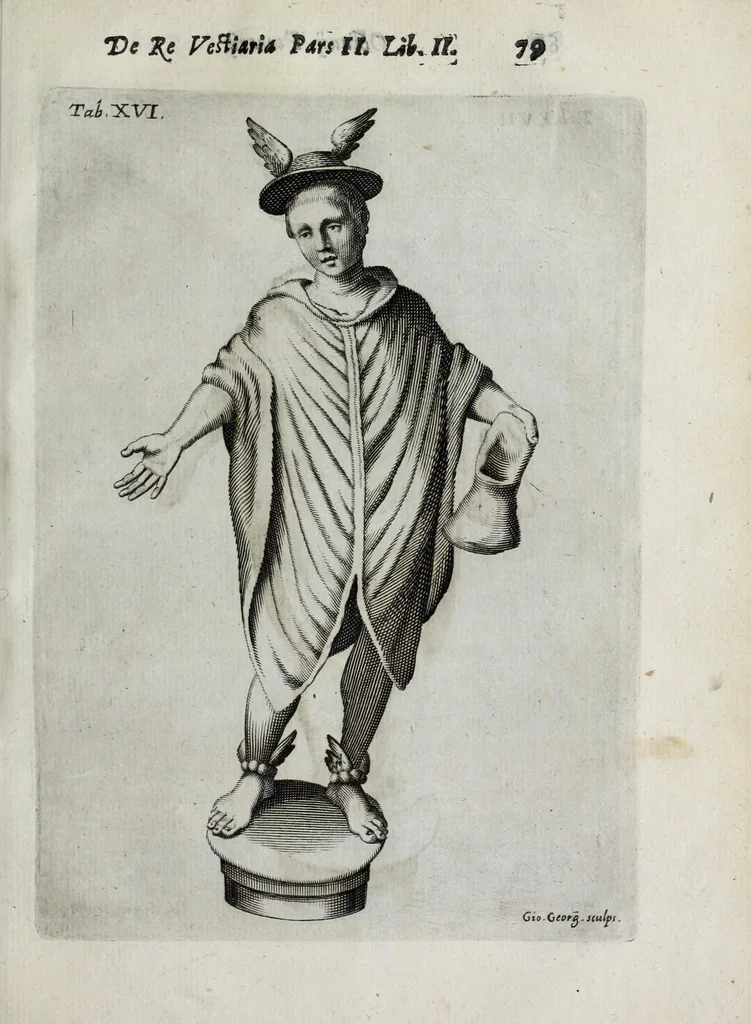 An illustration from Octavii Ferrari de re vestiaria, libri septem : quatuor postremi nunc primum prodeunt : reliqui emendatiores & auctiores .., 1654, leaf 391