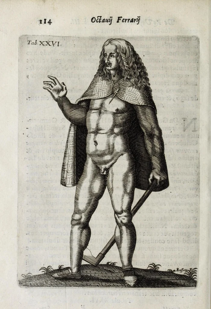 An illustration from Octavii Ferrari de re vestiaria, libri septem : quatuor postremi nunc primum prodeunt : reliqui emendatiores & auctiores .., 1654, leaf 428