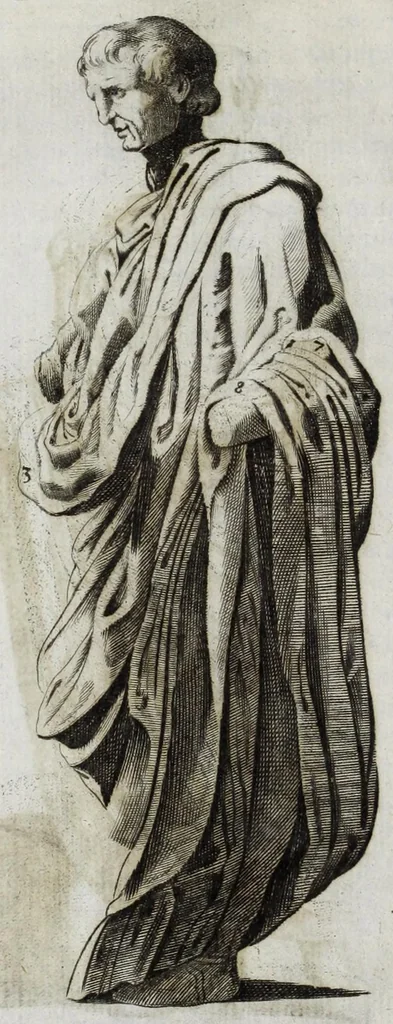 An illustration from Octavii Ferrari de re vestiaria, libri septem : quatuor postremi nunc primum prodeunt : reliqui emendatiores & auctiores .., 1654, leaf 56