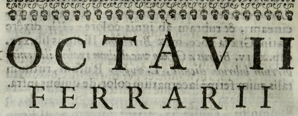 An illustration from Octavii Ferrarii De re vestiaria libri tres, 1642, leaf 188