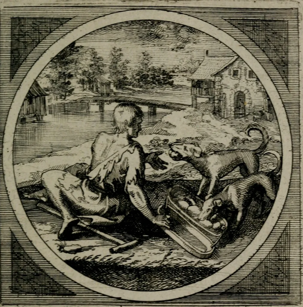 An illustration from Octoginta emblemata moralia nova : e sacris literis petita, formandis ad veram pietatem accommodata, & elegantibus picturis aeri incisis repraesentata, 1630, leaf 100