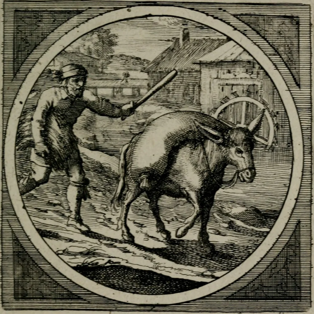 An illustration from Octoginta emblemata moralia nova : e sacris literis petita, formandis ad veram pietatem accommodata, & elegantibus picturis aeri incisis repraesentata, 1630, leaf 132