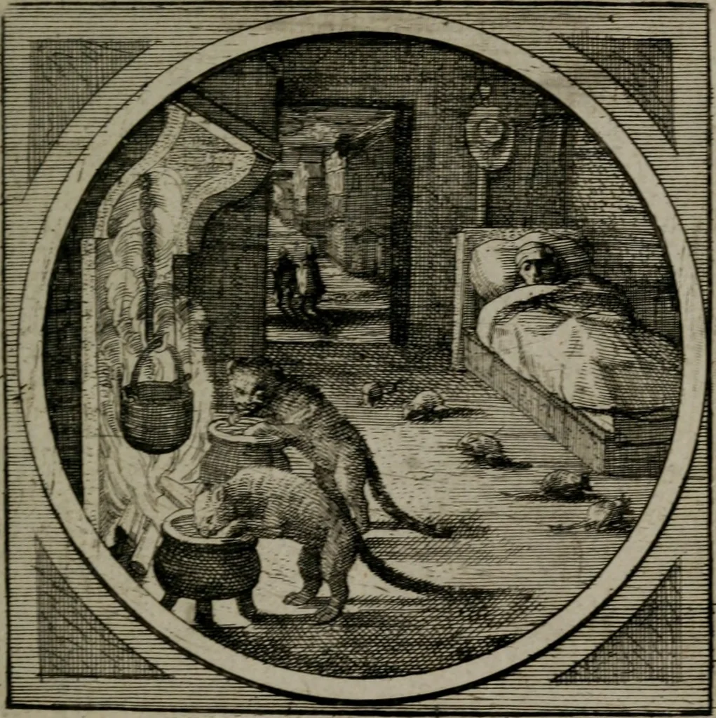 An illustration from Octoginta emblemata moralia nova : e sacris literis petita, formandis ad veram pietatem accommodata, & elegantibus picturis aeri incisis repraesentata, 1630, leaf 144
