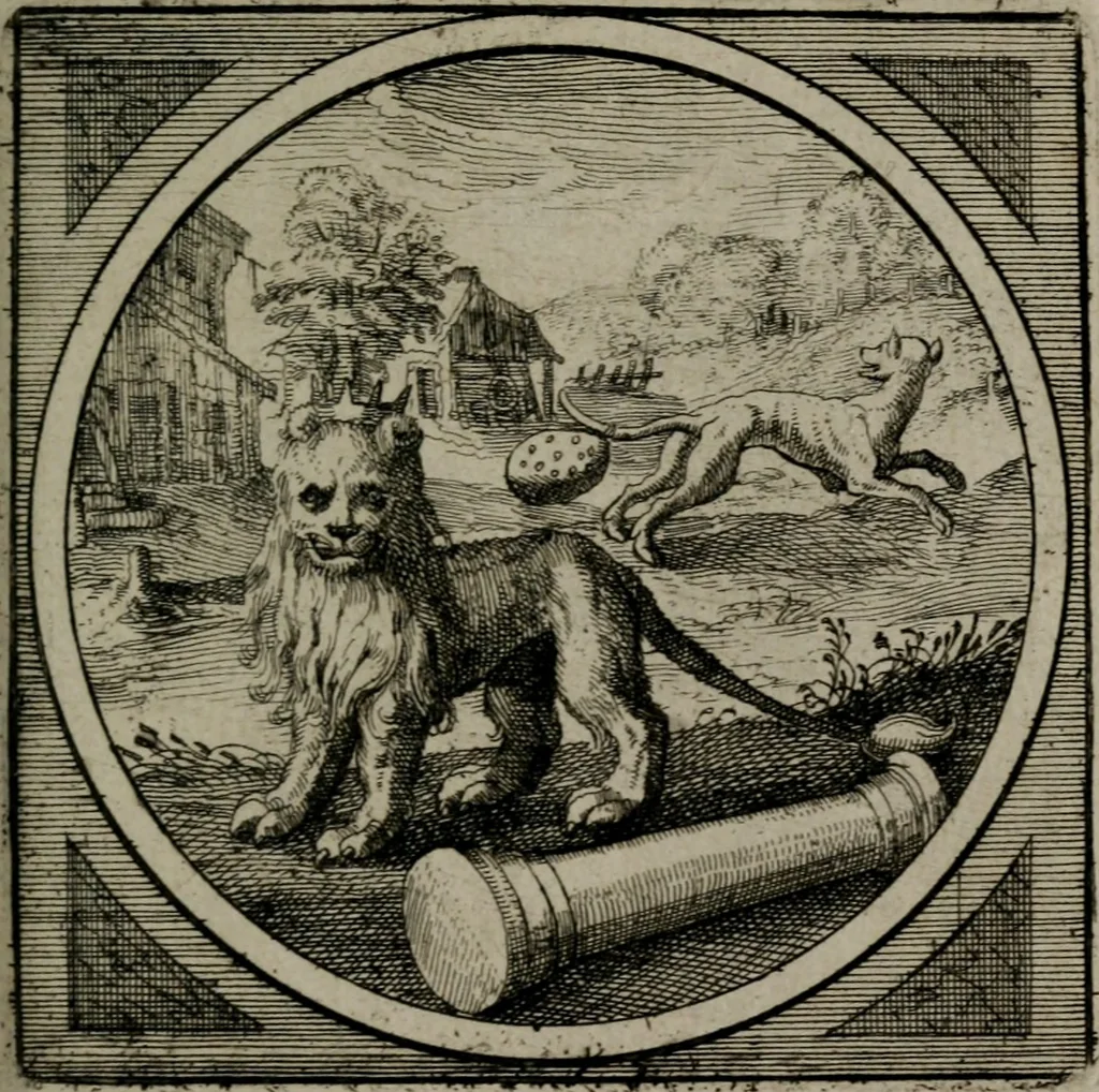 An illustration from Octoginta emblemata moralia nova : e sacris literis petita, formandis ad veram pietatem accommodata, & elegantibus picturis aeri incisis repraesentata, 1630, leaf 224