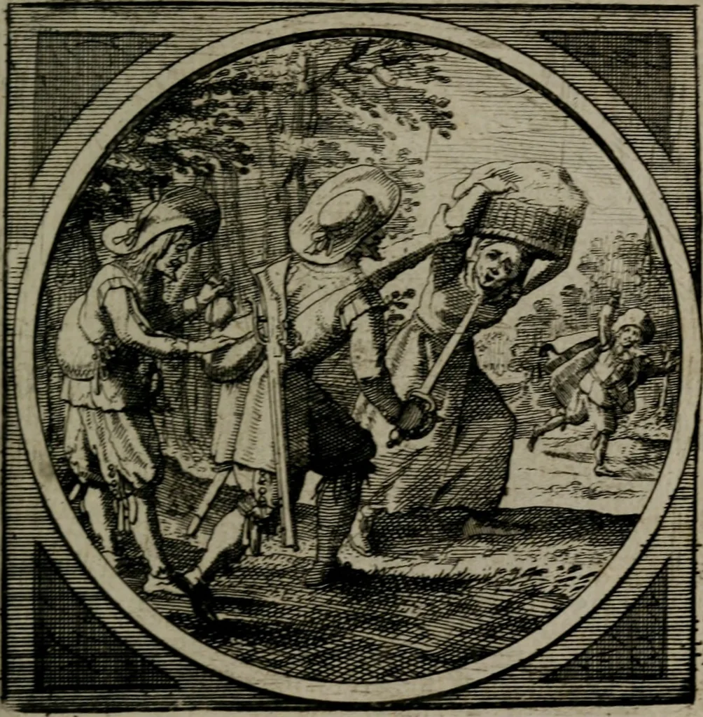 An illustration from Octoginta emblemata moralia nova : e sacris literis petita, formandis ad veram pietatem accommodata, & elegantibus picturis aeri incisis repraesentata, 1630, leaf 232