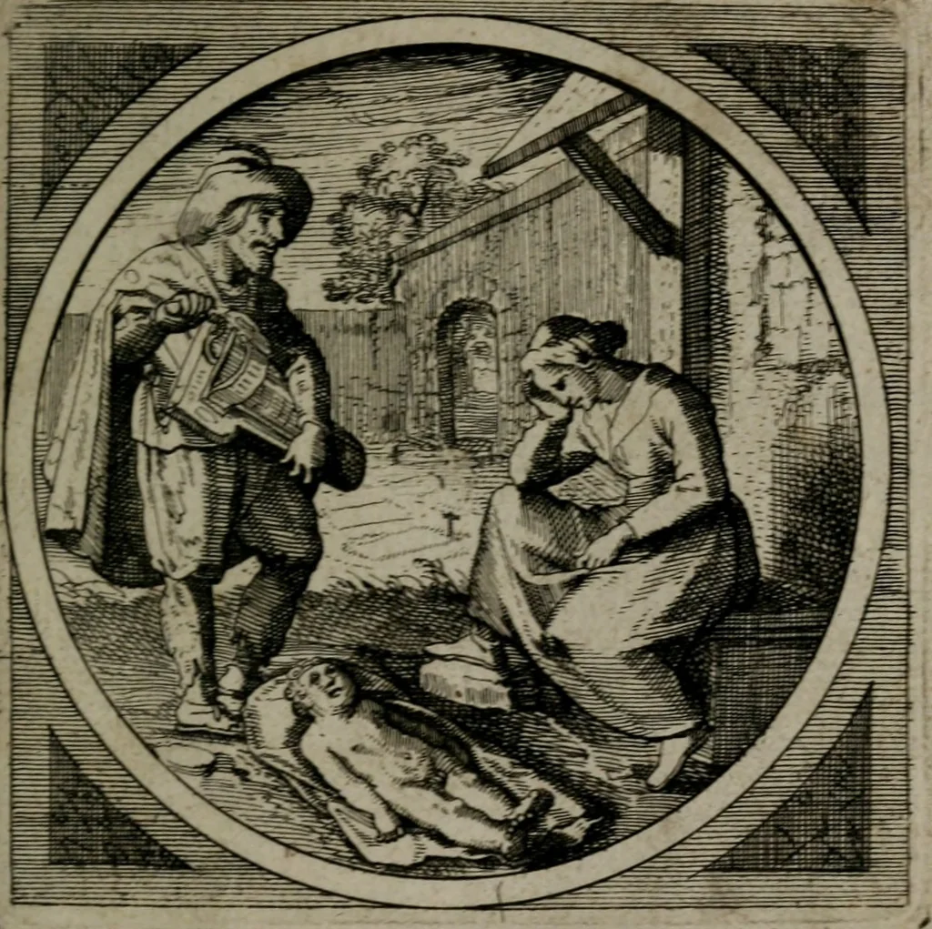 An illustration from Octoginta emblemata moralia nova : e sacris literis petita, formandis ad veram pietatem accommodata, & elegantibus picturis aeri incisis repraesentata, 1630, leaf 236