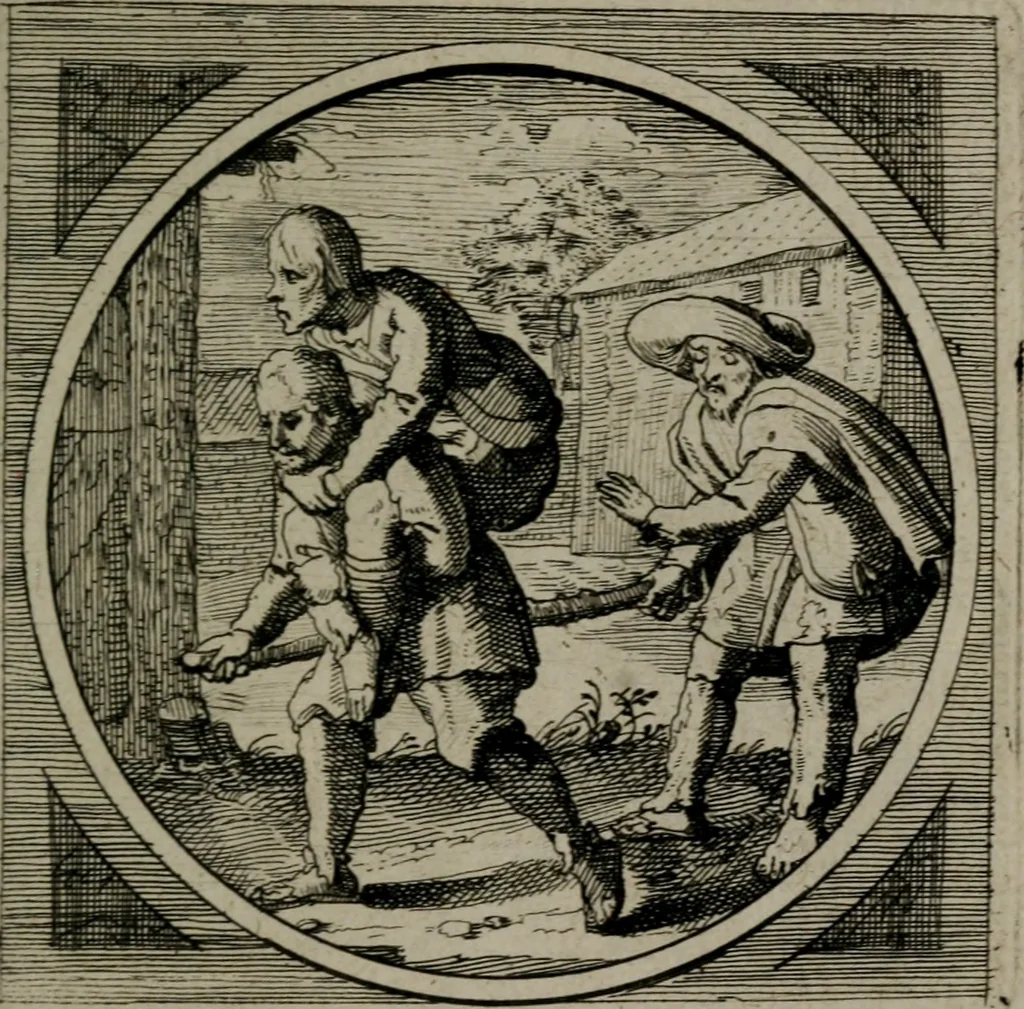 An illustration from Octoginta emblemata moralia nova : e sacris literis petita, formandis ad veram pietatem accommodata, & elegantibus picturis aeri incisis repraesentata, 1630, leaf 240