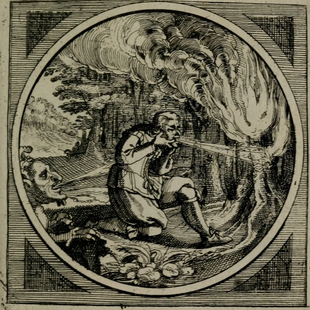 An illustration from Octoginta emblemata moralia nova : e sacris literis petita, formandis ad veram pietatem accommodata, & elegantibus picturis aeri incisis repraesentata, 1630, leaf 244