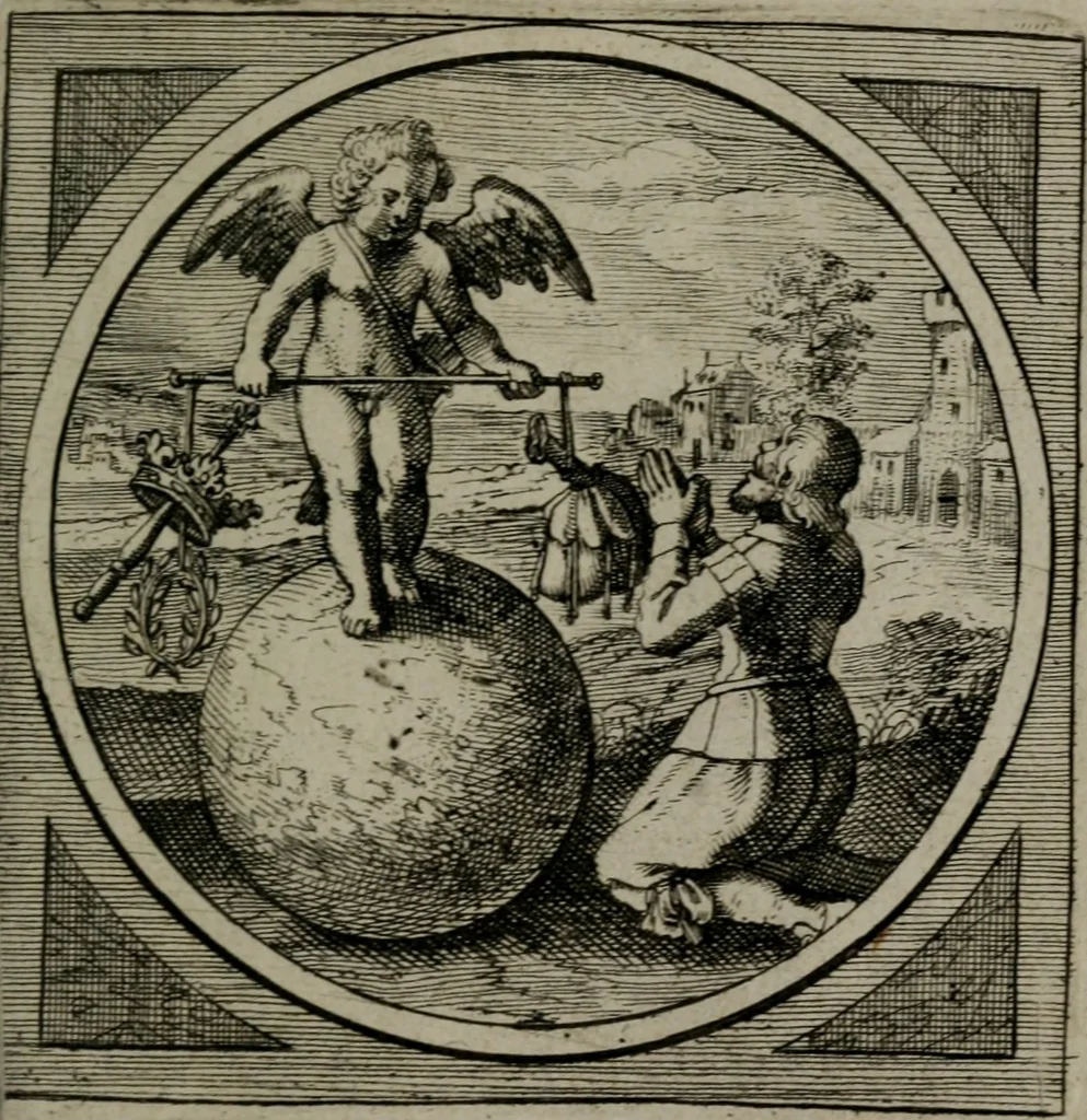 An illustration from Octoginta emblemata moralia nova : e sacris literis petita, formandis ad veram pietatem accommodata, & elegantibus picturis aeri incisis repraesentata, 1630, leaf 248