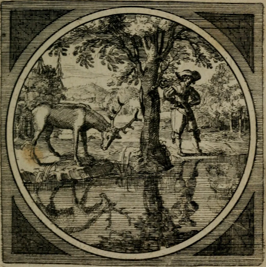 An illustration from Octoginta emblemata moralia nova : e sacris literis petita, formandis ad veram pietatem accommodata, & elegantibus picturis aeri incisis repraesentata, 1630, leaf 308