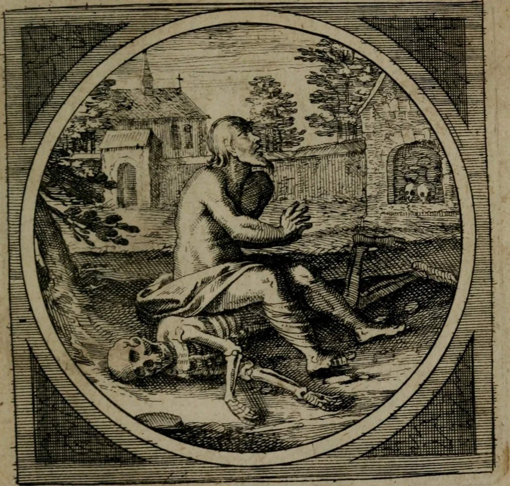 An illustration from Octoginta emblemata moralia nova : e sacris literis petita, formandis ad veram pietatem accommodata, & elegantibus picturis aeri incisis repraesentata, 1630, leaf 316