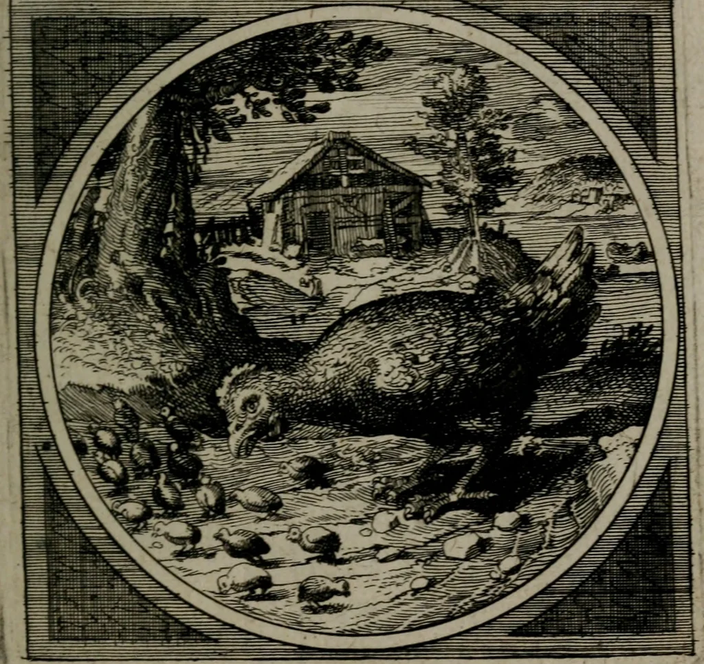 An illustration from Octoginta emblemata moralia nova : e sacris literis petita, formandis ad veram pietatem accommodata, & elegantibus picturis aeri incisis repraesentata, 1630, leaf 52