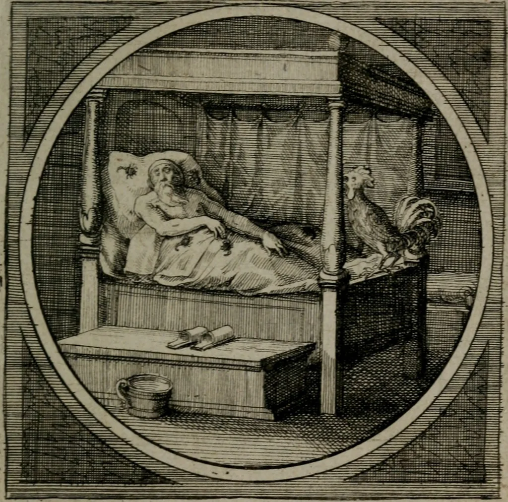 An illustration from Octoginta emblemata moralia nova : e sacris literis petita, formandis ad veram pietatem accommodata, & elegantibus picturis aeri incisis repraesentata, 1630, leaf 72