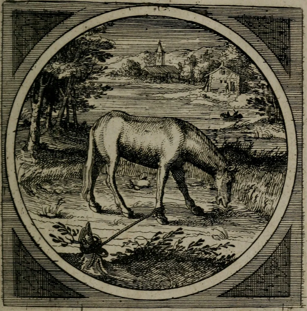 An illustration from Octoginta emblemata moralia nova : e sacris literis petita, formandis ad veram pietatem accommodata, & elegantibus picturis aeri incisis repraesentata, 1630, leaf 76