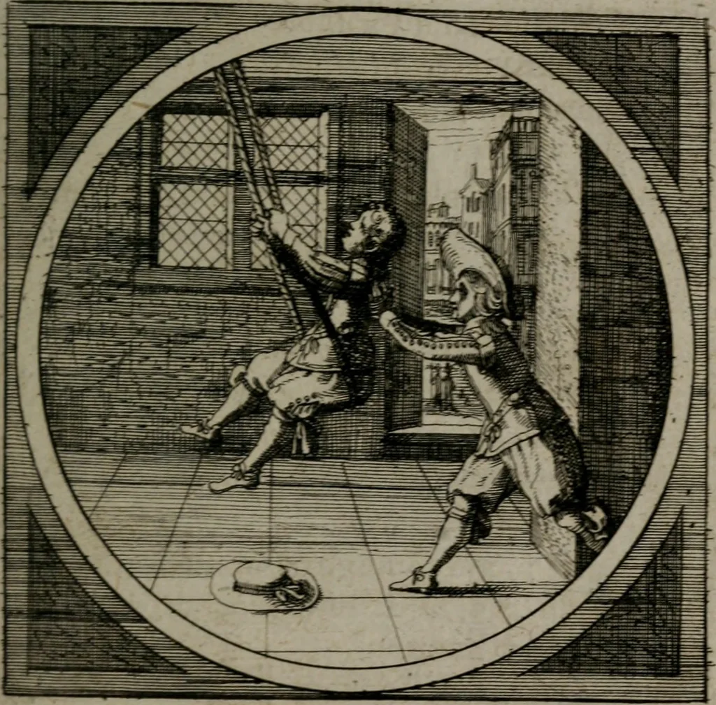 An illustration from Octoginta emblemata moralia nova : e sacris literis petita, formandis ad veram pietatem accommodata, & elegantibus picturis aeri incisis repraesentata, 1630, leaf 80