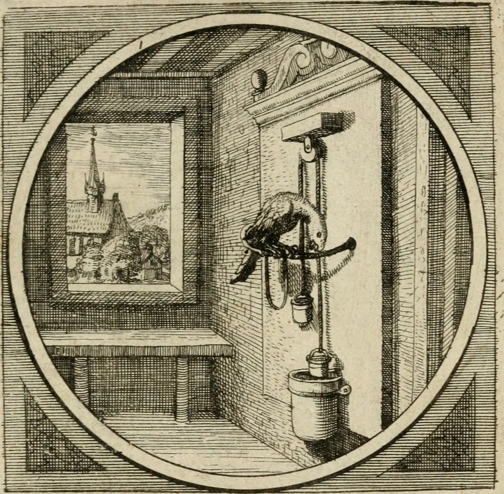 An illustration from Octoginta emblemata moralia nova, e sacris literis petita, formandis ad veram pietatem accommodata, & elegantibus picturis aeri incisis repraesentata, 1630, leaf 166