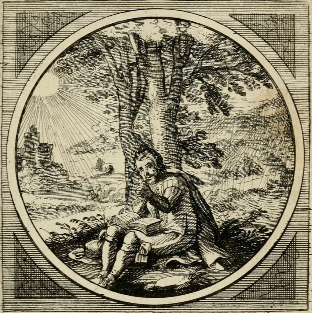 An illustration from Octoginta emblemata moralia nova, e sacris literis petita, formandis ad veram pietatem accommodata, & elegantibus picturis aeri incisis repraesentata, 1630, leaf 182