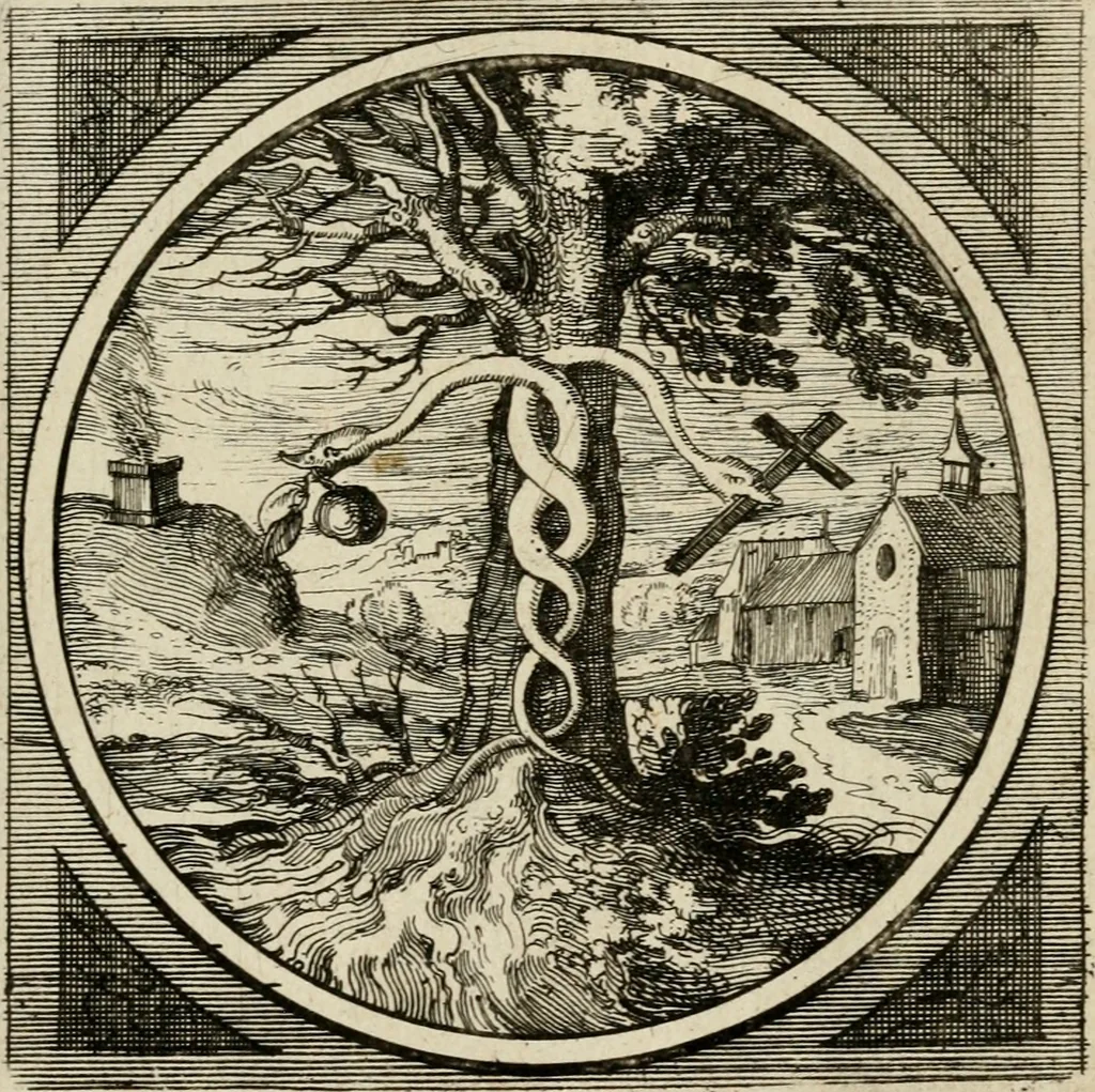 An illustration from Octoginta emblemata moralia nova, e sacris literis petita, formandis ad veram pietatem accommodata, & elegantibus picturis aeri incisis repraesentata, 1630, leaf 190