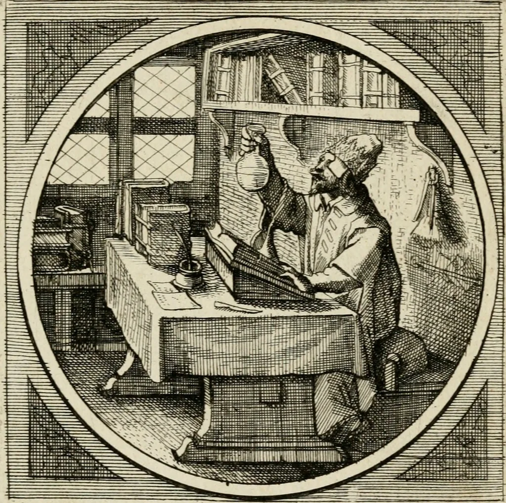 An illustration from Octoginta emblemata moralia nova, e sacris literis petita, formandis ad veram pietatem accommodata, & elegantibus picturis aeri incisis repraesentata, 1630, leaf 202