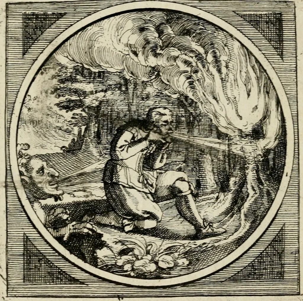 An illustration from Octoginta emblemata moralia nova, e sacris literis petita, formandis ad veram pietatem accommodata, & elegantibus picturis aeri incisis repraesentata, 1630, leaf 254