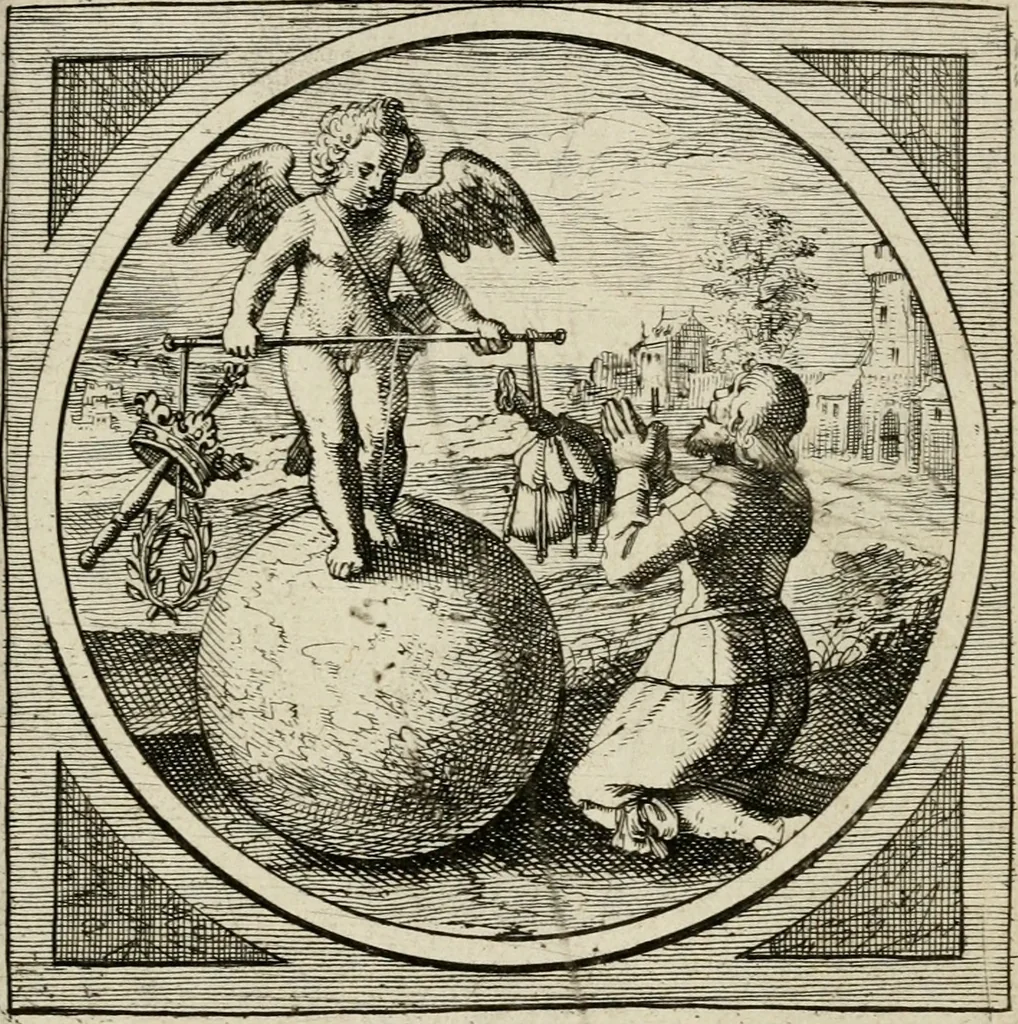 An illustration from Octoginta emblemata moralia nova, e sacris literis petita, formandis ad veram pietatem accommodata, & elegantibus picturis aeri incisis repraesentata, 1630, leaf 258