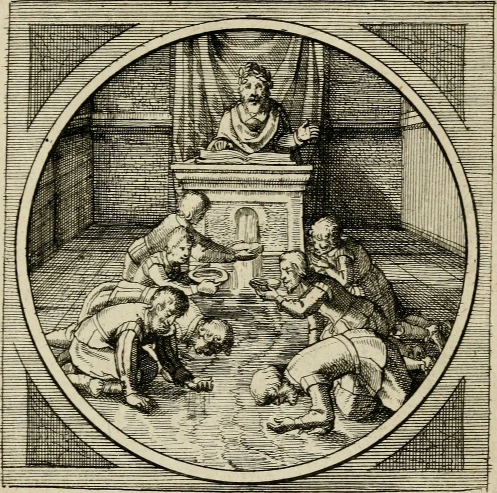 An illustration from Octoginta emblemata moralia nova, e sacris literis petita, formandis ad veram pietatem accommodata, & elegantibus picturis aeri incisis repraesentata, 1630, leaf 278