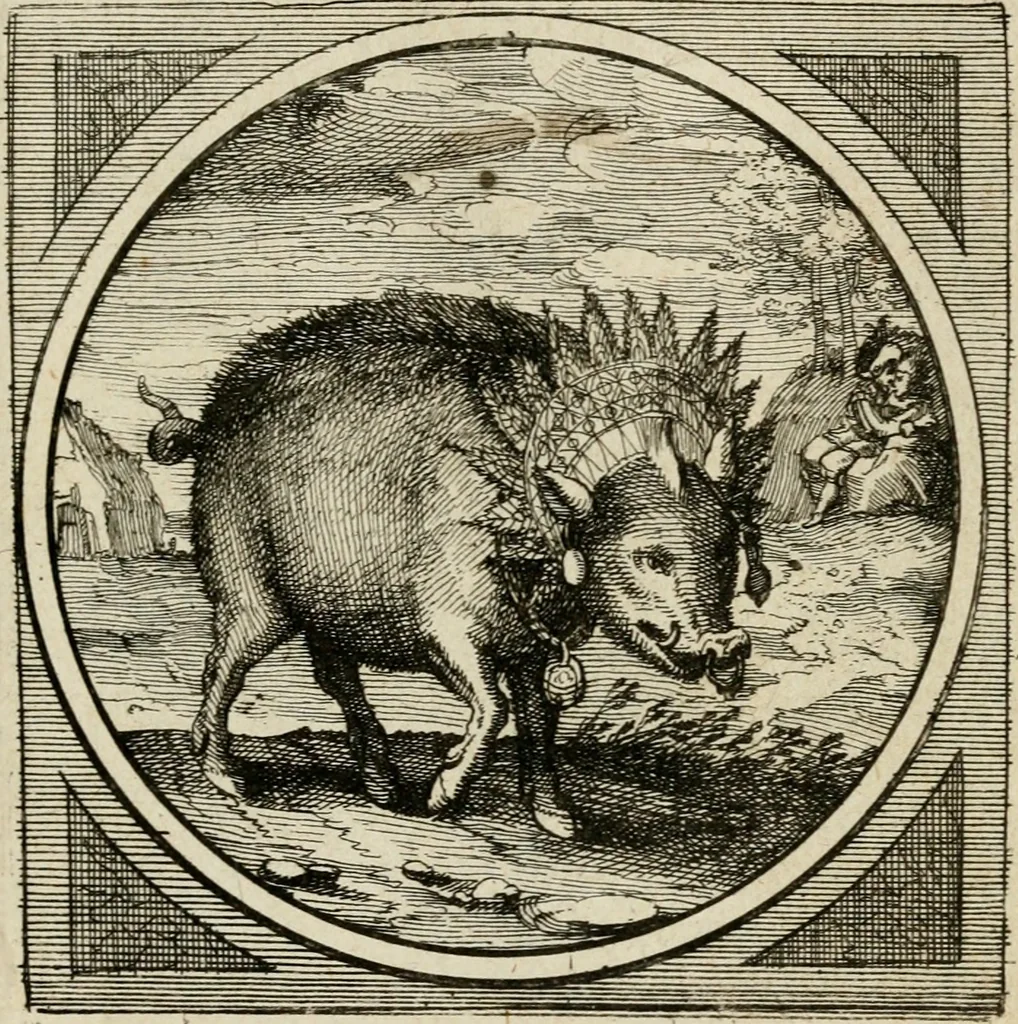 An illustration from Octoginta emblemata moralia nova, e sacris literis petita, formandis ad veram pietatem accommodata, & elegantibus picturis aeri incisis repraesentata, 1630, leaf 286