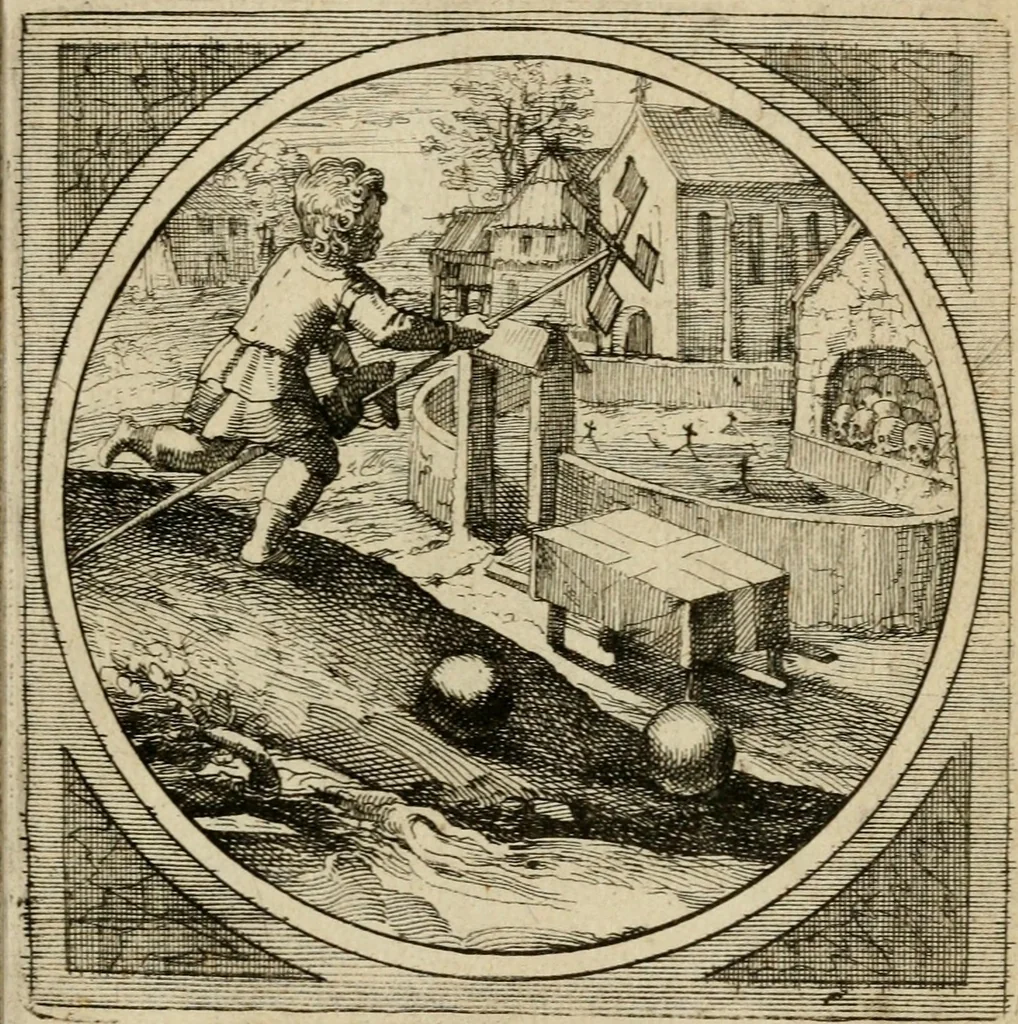 An illustration from Octoginta emblemata moralia nova, e sacris literis petita, formandis ad veram pietatem accommodata, & elegantibus picturis aeri incisis repraesentata, 1630, leaf 354