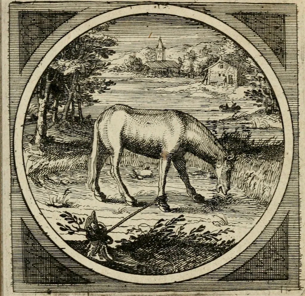 An illustration from Octoginta emblemata moralia nova, e sacris literis petita, formandis ad veram pietatem accommodata, & elegantibus picturis aeri incisis repraesentata, 1630, leaf 86