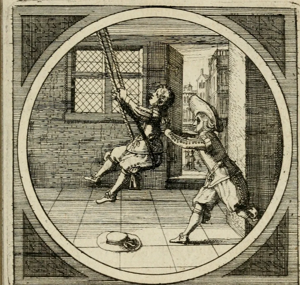 An illustration from Octoginta emblemata moralia nova, e sacris literis petita, formandis ad veram pietatem accommodata, & elegantibus picturis aeri incisis repraesentata, 1630, leaf 90
