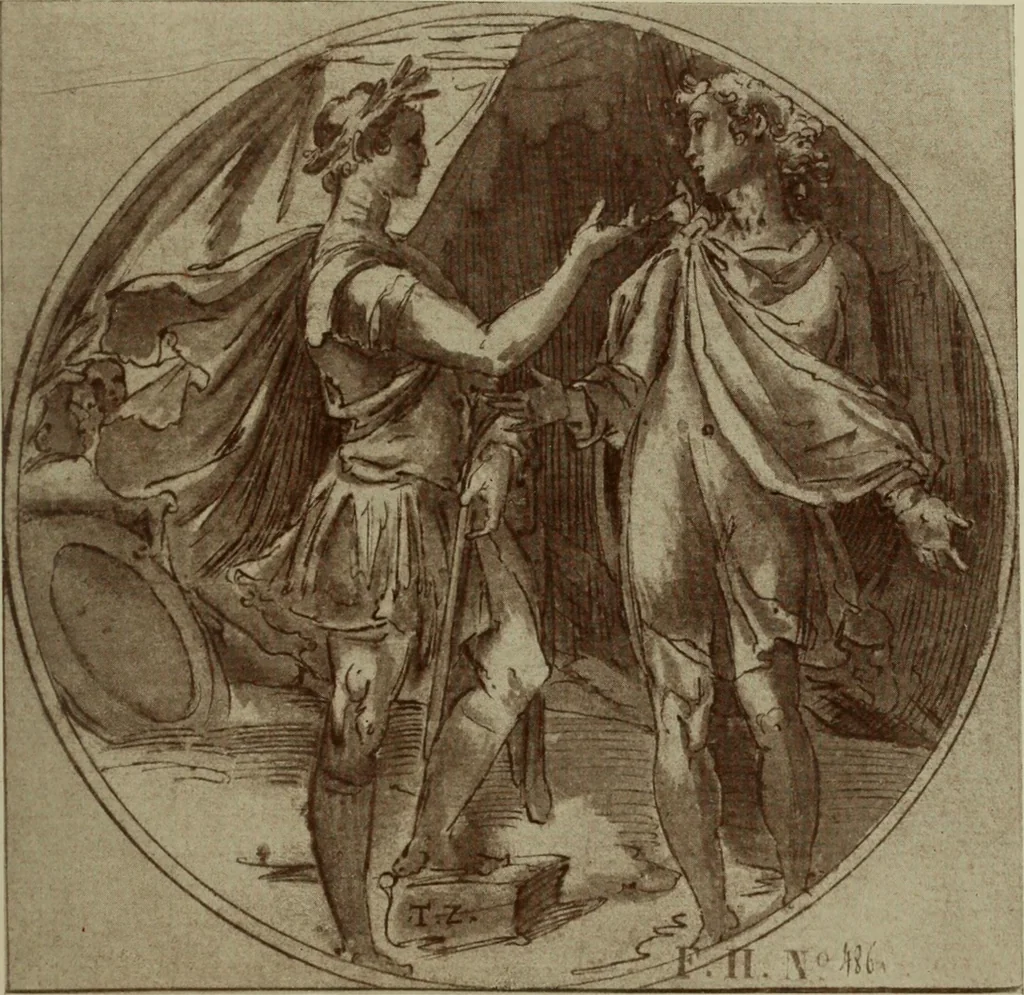 An illustration from Starye gody, 1907, leaf 110
