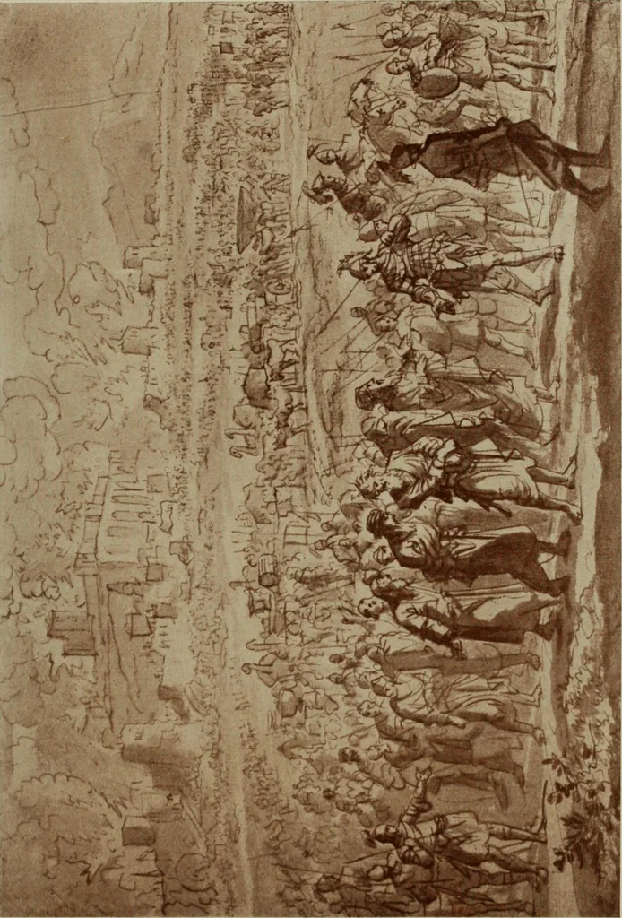 An illustration from Starye gody, 1907, leaf 156