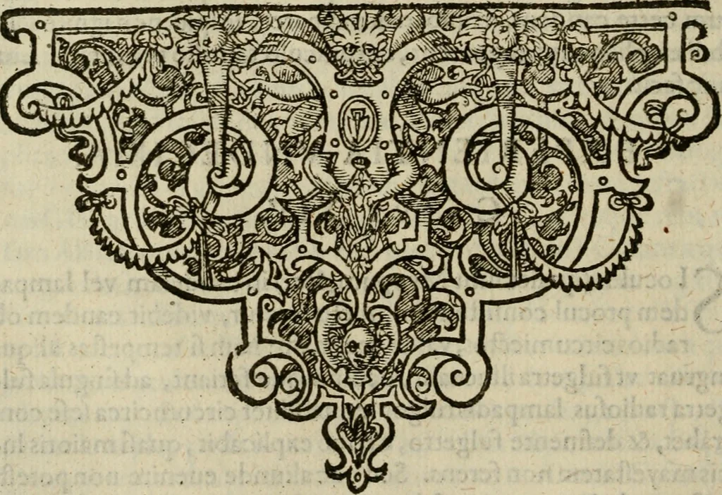 An illustration from Oculus hoc est : fundamentum opticum in quo ex accurata oculi anatome, abstrusarum experientiarum sedula pervestigatione, ex inuisis specierum visibilium tam euerso quam erecto situ spectaculis, necnon solidis rationum momentis radius visualis eruitur sua visioni in oculo sedes decernitur, angvli visorii ingenium aperitur ..., 1619, leaf 69