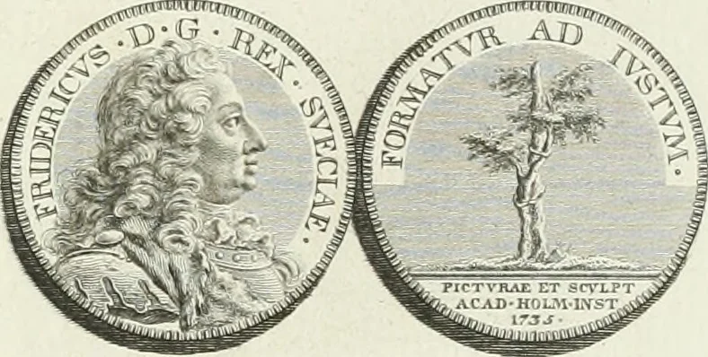 An illustration from Oeuvre du chevalier Hedlinger, ou, Recueil des medailles de ce celebre artiste, gravées en taille douce, accompagnées d'une explication historique et critique, et précédées de la vie de l'auteur, 1778, leaf 116