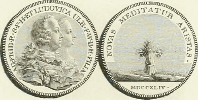 An illustration from Oeuvre du chevalier Hedlinger, ou, Recueil des medailles de ce celebre artiste, gravées en taille douce, accompagnées d'une explication historique et critique, et précédées de la vie de l'auteur, 1778, leaf 120