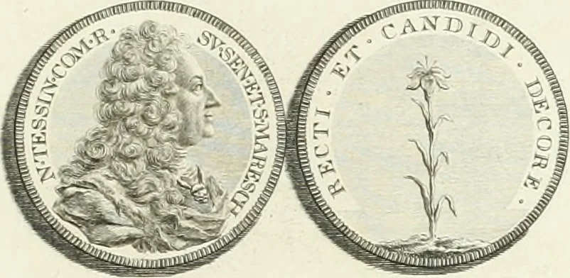 An illustration from Oeuvre du chevalier Hedlinger, ou, Recueil des medailles de ce celebre artiste, gravées en taille douce, accompagnées d'une explication historique et critique, et précédées de la vie de l'auteur, 1778, leaf 124