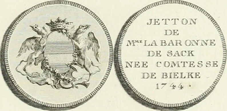 An illustration from Oeuvre du chevalier Hedlinger, ou, Recueil des medailles de ce celebre artiste, gravées en taille douce, accompagnées d'une explication historique et critique, et précédées de la vie de l'auteur, 1778, leaf 124