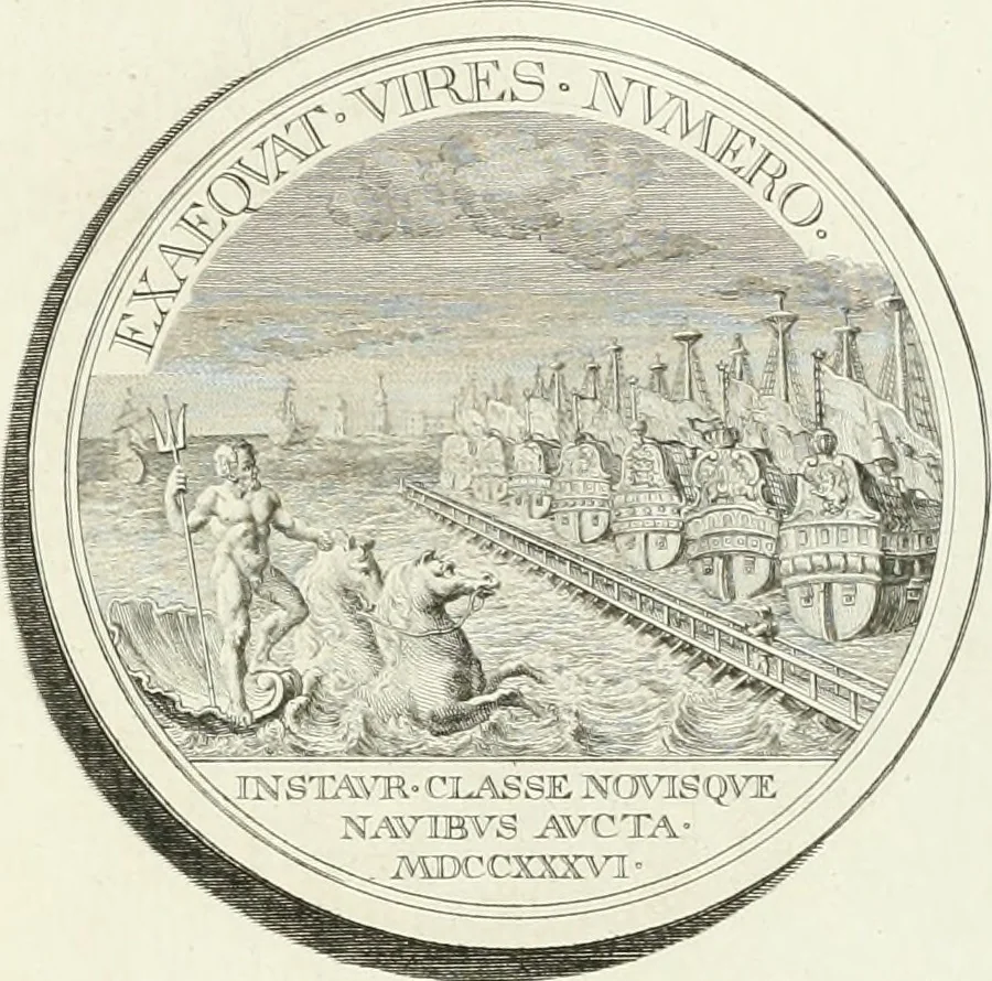 An illustration from Oeuvre du chevalier Hedlinger, ou, Recueil des medailles de ce celebre artiste, gravées en taille douce, accompagnées d'une explication historique et critique, et précédées de la vie de l'auteur, 1778, leaf 132