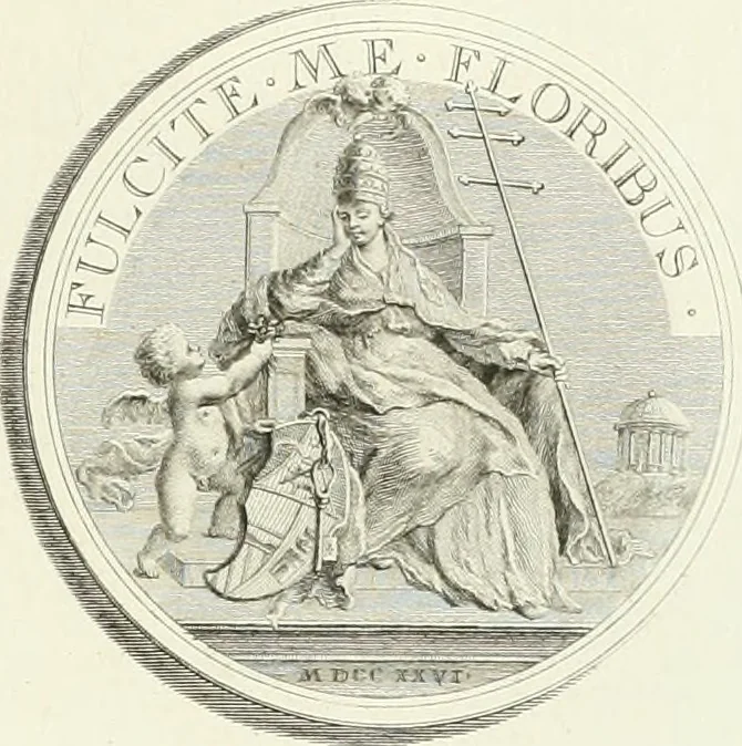 An illustration from Oeuvre du chevalier Hedlinger, ou, Recueil des medailles de ce celebre artiste, gravées en taille douce, accompagnées d'une explication historique et critique, et précédées de la vie de l'auteur, 1778, leaf 144