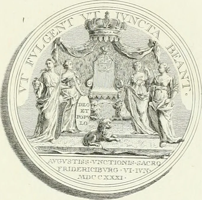 An illustration from Oeuvre du chevalier Hedlinger, ou, Recueil des medailles de ce celebre artiste, gravées en taille douce, accompagnées d'une explication historique et critique, et précédées de la vie de l'auteur, 1778, leaf 152
