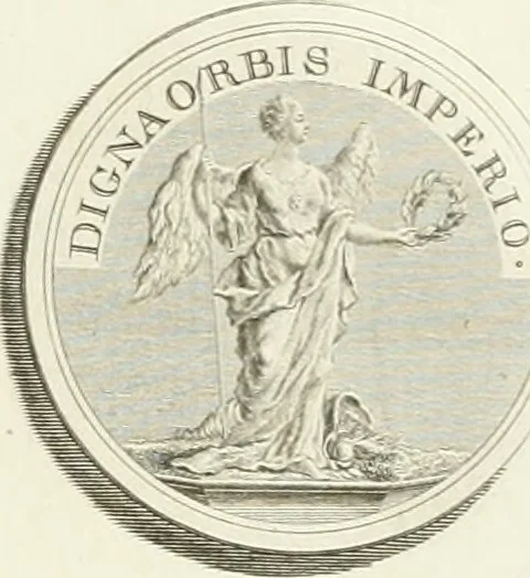 An illustration from Oeuvre du chevalier Hedlinger, ou, Recueil des medailles de ce celebre artiste, gravées en taille douce, accompagnées d'une explication historique et critique, et précédées de la vie de l'auteur, 1778, leaf 160