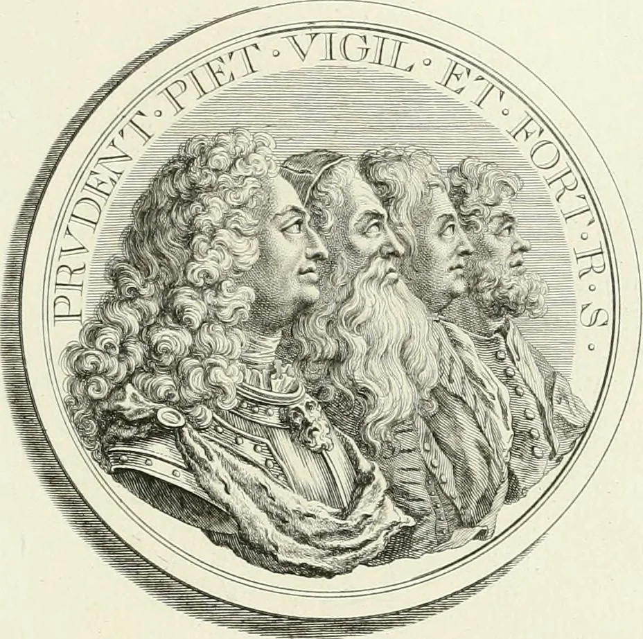 An illustration from Oeuvre du chevalier Hedlinger, ou, Recueil des medailles de ce celebre artiste, gravées en taille douce, accompagnées d'une explication historique et critique, et précédées de la vie de l'auteur, 1778, leaf 28