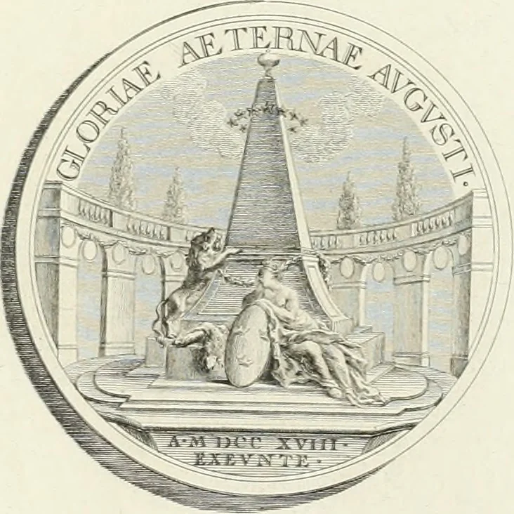 An illustration from Oeuvre du chevalier Hedlinger, ou, Recueil des medailles de ce celebre artiste, gravées en taille douce, accompagnées d'une explication historique et critique, et précédées de la vie de l'auteur, 1778, leaf 36