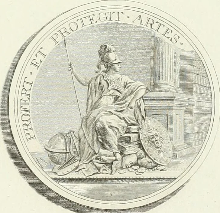 An illustration from Oeuvre du chevalier Hedlinger, ou, Recueil des medailles de ce celebre artiste, gravées en taille douce, accompagnées d'une explication historique et critique, et précédées de la vie de l'auteur, 1778, leaf 40