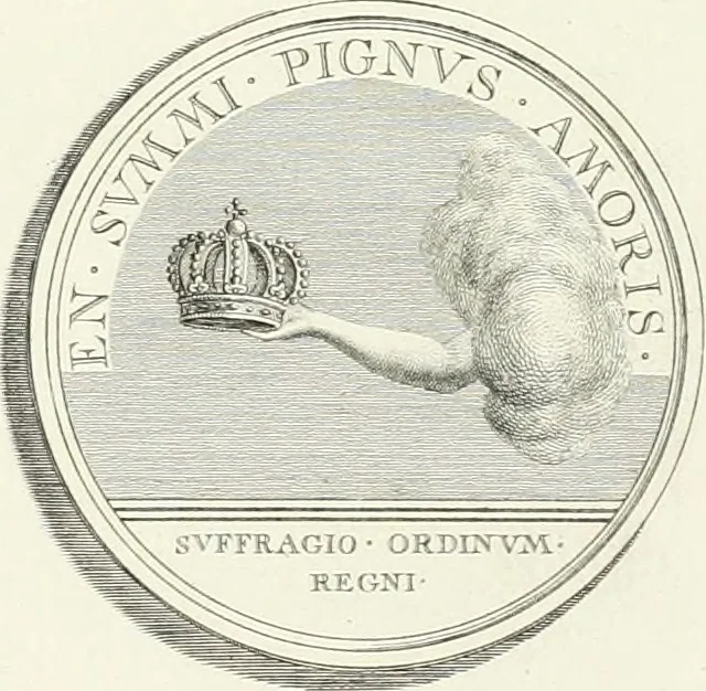 An illustration from Oeuvre du chevalier Hedlinger, ou, Recueil des medailles de ce celebre artiste, gravées en taille douce, accompagnées d'une explication historique et critique, et précédées de la vie de l'auteur, 1778, leaf 60
