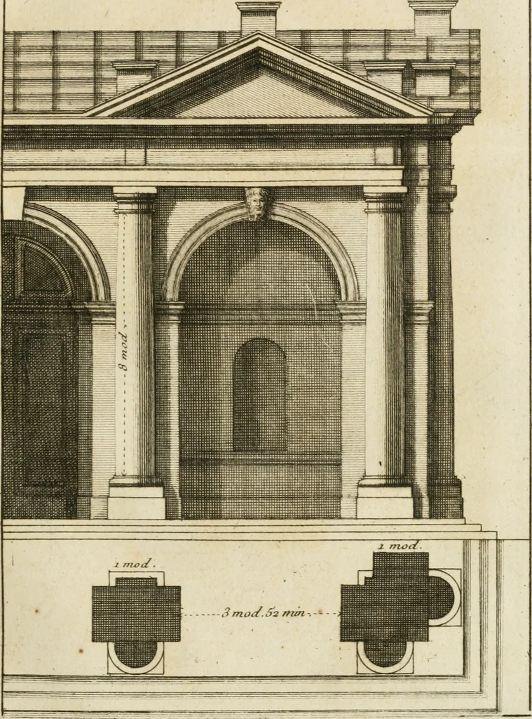 An illustration from uvres d'architecture de Vincent Scamozzi, architecte de la République de Venise, 1764, leaf 134
